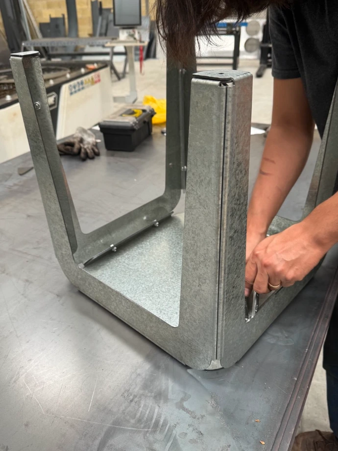 asiento de metal sin soldadura