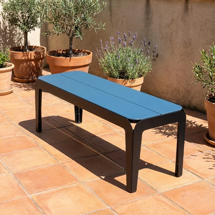 asiento de metal para exteriores