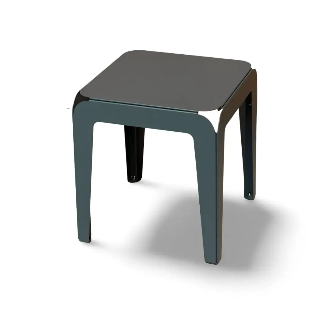 Asiento Individual / Mesa Auxiliar (Acero al carbón cal 18, Gris Claro)