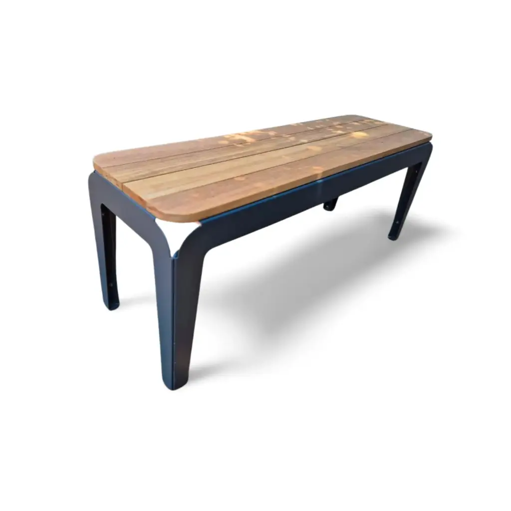 Asiento de acero Galvanizado, madera Tropical