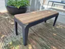 Asiento de acero Galvanizado, madera Tropical