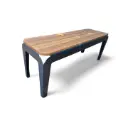 Asiento de acero Galvanizado, madera Tropical